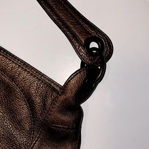 BANANA REPUBLIC GOLD METALLIC LEATHER SHOULDER BAG